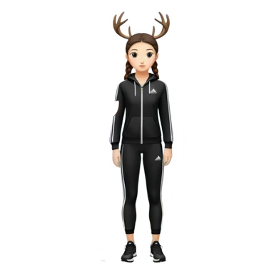 Girl Deer adidas black sport suit  sticker