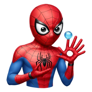 Spiderman qui met une bague a hello kity sticker