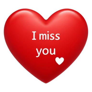 I miss you text inside a red heart with little red hearts around it sticker