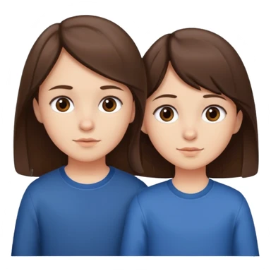 Little sister and brother (brunette) sticker