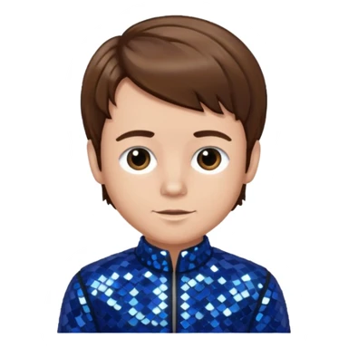 Wee Man from Jackass with brown hair, dark blue sequin outfit sticker