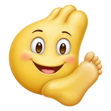yellow emoji smelling foot sticker