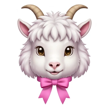 goat with ribbon pookie sticker