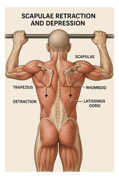 vista delle scapole durante le trazioni, visione anatomica sticker