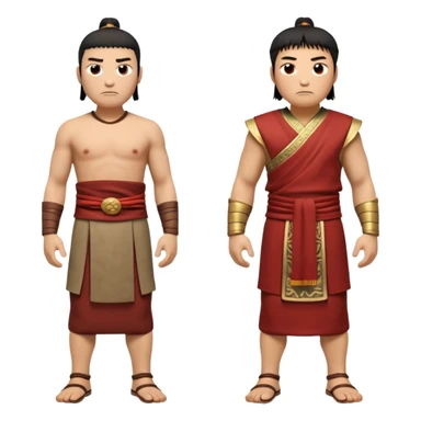 create an emoji set of a cartoonish full body chinese man from 2000 BC doing 16 verbs or emotions sticker