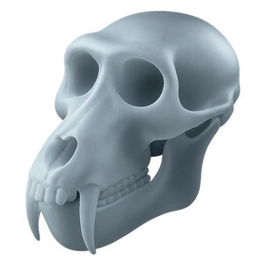 matte glass style baboon skull, hyperrealistic, shiny, on white background sticker