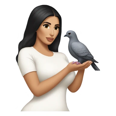 Kim Kardashian holding a pigeon  sticker