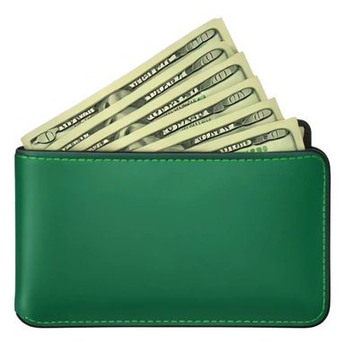 green wallet with dollars sticker