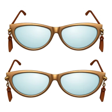 Bronze half-moon frames with leather temple ties sticker