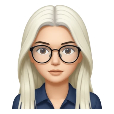 kendall jenner with long white hair and glasses sticker