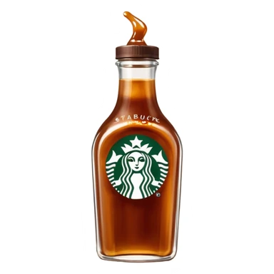 Starbucks Caramel Brûlée sauce in a Starbucks syrup bottle with Starbucks logo  sticker