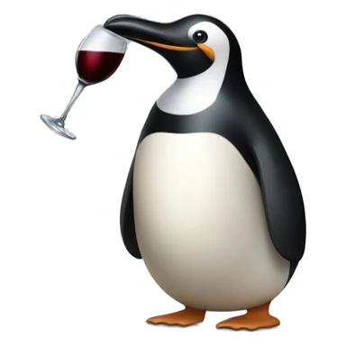 Un pingüino sosteniendo una copa de vino sticker