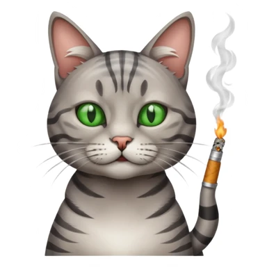 cat smoking weed sticker