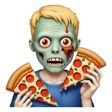 Zombie eating pizza sticker