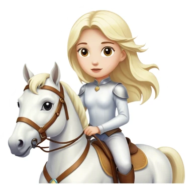 Blond girl riding a white horse sticker