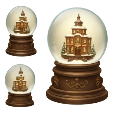 vintage brown rococo snow globe sticker