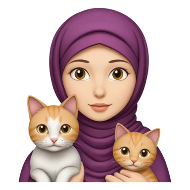 wanita berhijab dan kucing sticker
