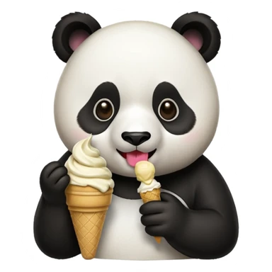 Panda eating ice cream sticker