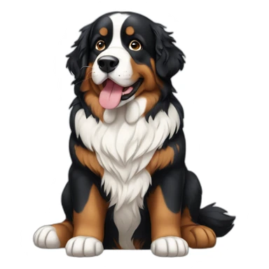 A sit entire bernese dog sticker