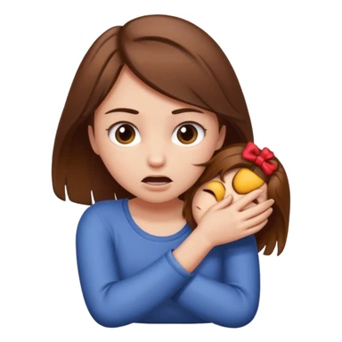 brown haired girl strangling herself sticker