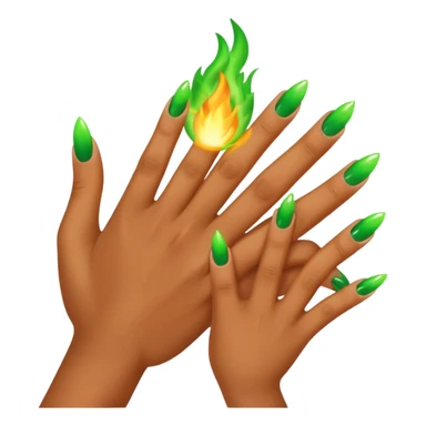 world of warcraft warlock hand with green fire checking nails like a pedicure was just done. just the hand sticker