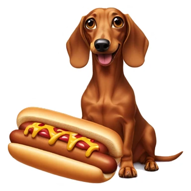 Dachshund eating hot dog sticker