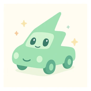 a green bolt car, playful and cute sticker
