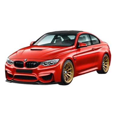 Modified Bmw m4 red colour sticker