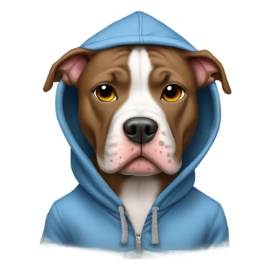 Pitbull wearing a hoodie sticker