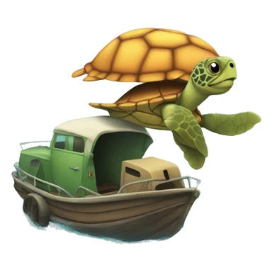 Sea turtle towing acar sticker