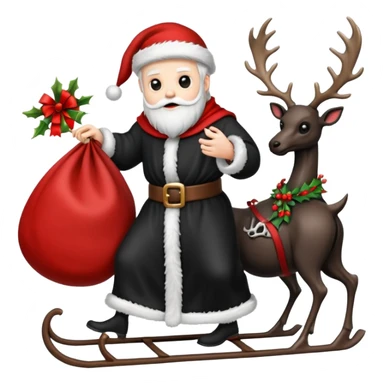 the Grim reaper dressed as Santa.... What gifts would be in his Sleigh.... What would his Sleigh likely look like.... Would the reindeer be skeletons, or ordinary reindeer sticker