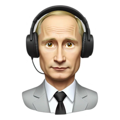 Vladimir Putin with headphones sticker