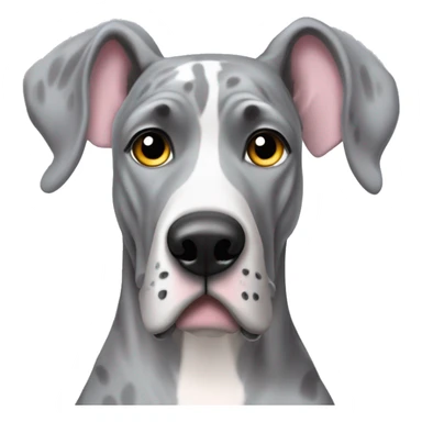 Merle grey Great Dane wearing a ballerina costume  sticker