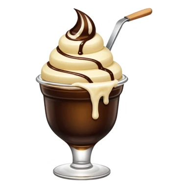 Soy sauce bottle poured on ice cream. sticker