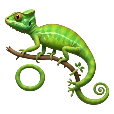 cinematic-chameleon-realistic-full-body-climbing-emoji,-slender-body-gripping-a-twisting-vine-with-prehensile-feet,-scaly-green-skin-shifting-shades-with-its-environment,-large-bulging-eyes-rotating-independently,-delicate-coiled-tail-curling-behind,-long-tongue-slightly-protruding-as-if-ready-to-strike,-simplified-yet-realistic-focused-features,-highly-detailed,-glowing-with-an-ethereal-forest-light sticker
