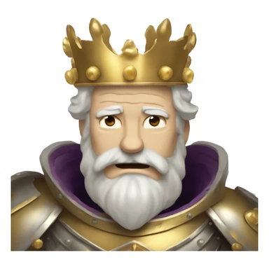 Vintage King hamlet old man big beard gold crown wearing armour fading ghost hands out trapped melting into wisps sticker