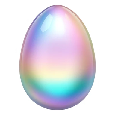 Sparkly glossy Pastel iridescent glass crystal egg sticker