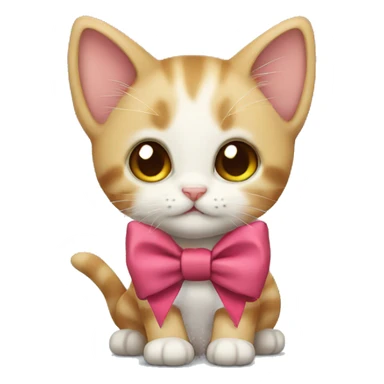 Kitten with a bow  sticker