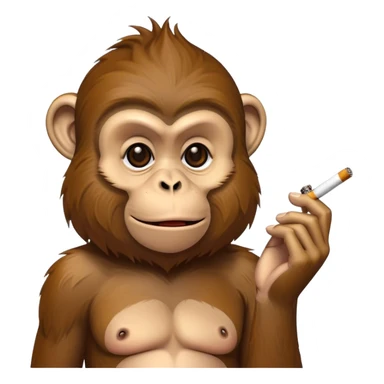 A monkey smokes a Cigarette￼￼￼ in Thailand  sticker