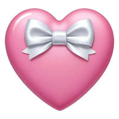 Pink heart with white bow  sticker