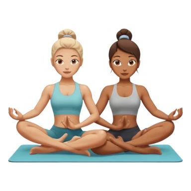 Two women doing yoga sticker