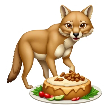 Cougar eating a coyote sticker