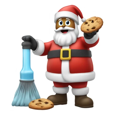 Santa throwing up cookies while vacuuming in the universe sticker