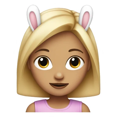 Blonde girl with bunny ears sticker