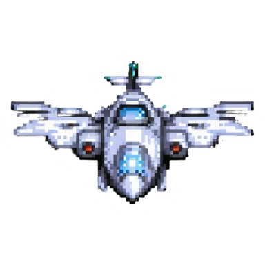 Spaceship with wings and sharp edges sticker