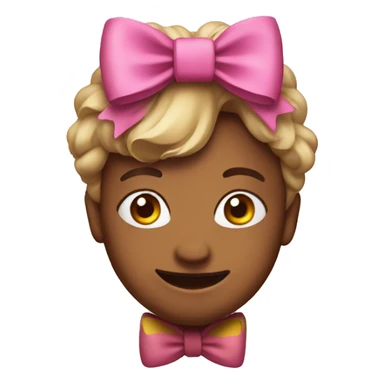 happy emoji with a bow on the head  sticker