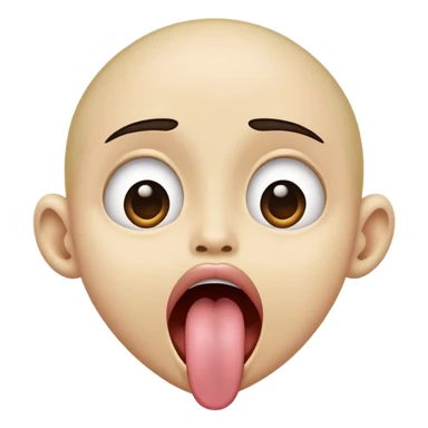 Persona con los ojos grandes la boca abierta y la lengua colgando  sticker