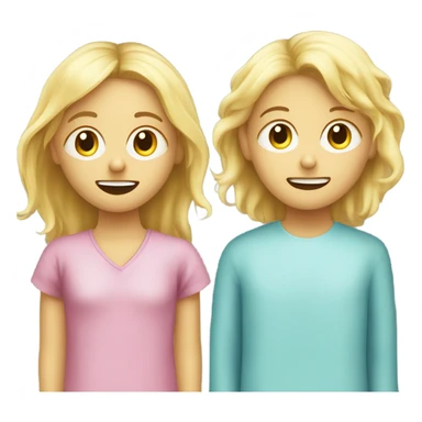 Two blonde children, sick, each in their own bed, wearing covid masks, one Boy, one girl,, at home, get well soon sign with yellow heart sticker