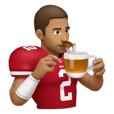 a 49ers fan sipping on tea sticker