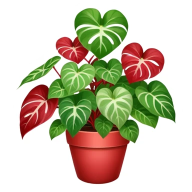 red Variegated pothos sticker
